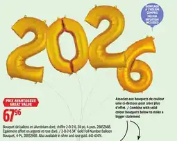 Canadian Tire 2-0-2-6 34˝ Gold Foil Number Balloon offer