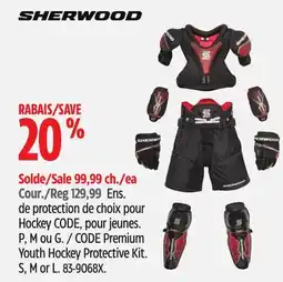 Canadian Tire Sherwood CODE Premium Youth Hockey Protective Kit offer