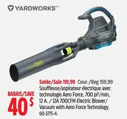 Canadian Tire 12A 700CFM Electric Blower/ Vacuum with Aero Force Technology offer