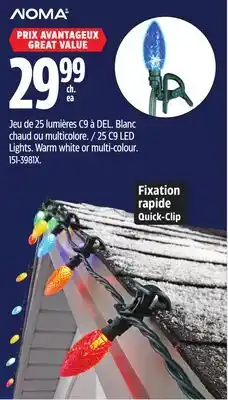 Canadian Tire NOMA 25 C9 LED Lights.Warm white or multi-colour offer