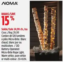 Canadian Tire NOMA 120 Battery-Operated Micro-Brite Rope Light offer