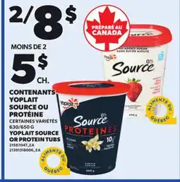 Provigo YOPLAIT SOURCE OR PROTEIN TUBS, 630/650 G offer