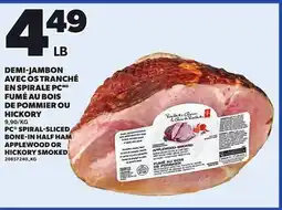 Provigo PC SPIRAL-SLICED BONE-IN HALF HAM APPLEWOOD OR HICKORY SMOKED offer