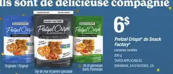 Provigo PRETZEL CRISPS DE SNACK FACTORY , 200 G offer