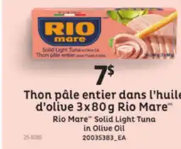 Provigo RIO MARE SOLID LIGHT TUNA IN OLIVE OIL, 3X80 G offer