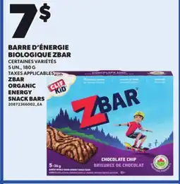 Provigo ZBAR ORGANIC ENERGY SNACK BARS, 5 UN., 180 G offer