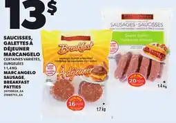 Provigo MARC ANGELO SAUSAGE, BREAKFAST PATTIES, 1-1,4 KG offer
