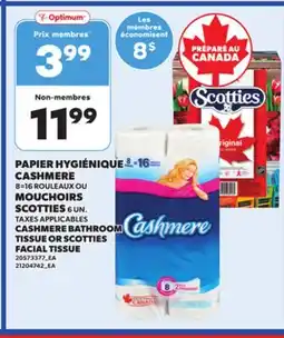 Provigo CASHMERE BATHROOM TISSUE, 8=16 ROLLS OR SCOTTIES FACIAL TISSUE, 6 UN offer