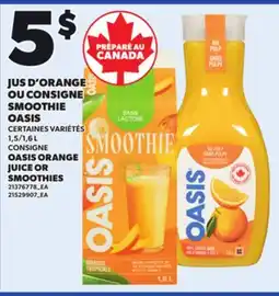 Provigo OASIS ORANGE JUICE OR SMOOTHIES, 1,5/1,6 L offer