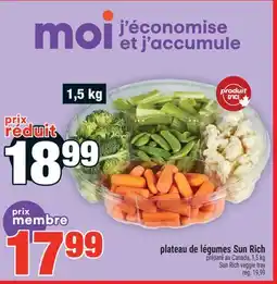 Super C PLATEAU DE LÉGUMES SUN RICH | SUN RICH VEGGIE TRAY offer