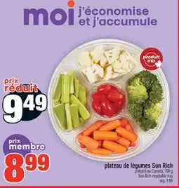 Super C plateau de légumes Sun Rich | Sun Rich vegetable tray offer
