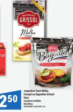 Maxi CRAQUELINS TOAST MELBA, CANAPÉ OU BAGUETTES GRISSOL DARE, 120-200 G offer