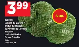 Maxi AVOCATS DÉLICES DU MARCHÉ | AVOCADOS, 5 UN offer