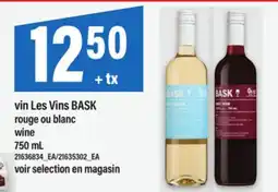 Maxi VIN LES VINS BASK ROUGE OU BLANC WINE, 750 ML offer