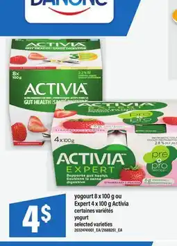 Maxi YOGOURT, 8 X 100 G OU EXPERT, 4 X 100 G ACTIVIA DANONE | YOGURT offer