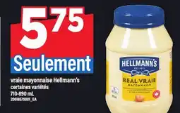 Maxi VRAIE MAYONNAISE HELLMANN'S, 710-890 mL offer