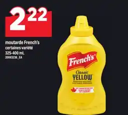 Maxi MOUTARDE FRENCH'S, 325-400 ML offer