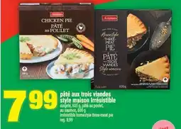 Super C pâté aux trois viandes style maison Irrésistible | Irrésistible homestyle three-meat pie offer