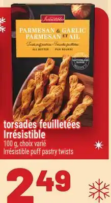 Metro TORSADES FEUILLETÉES IRRÉSISTIBLE | IRRÉSISTIBLE PUFF PASTRY TWISTS offer