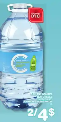 Marches Tradition COMPLIMENTS NATURAL SPRING WATER offer