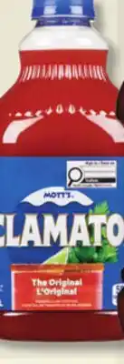 IGA MOTT'S GARDEN COCKTAIL CLAMATO VEGETABLE OR TOMATO CLAM COCKTAIL offer