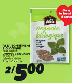 IGA CLUB HOUSE ORGANIC SEASONING offer
