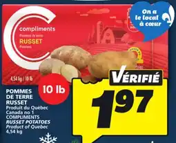 IGA COMPLIMENTS RUSSET POTATOES offer