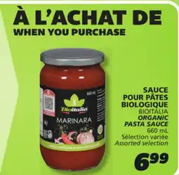 IGA BIOITALIA ORGANIC PASTA SAUCE offer