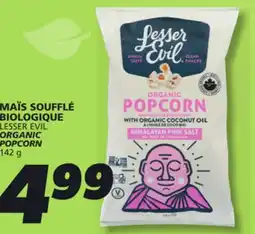 IGA LESSER EVIL ORGANIC POPCORN offer