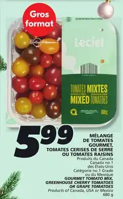 IGA GOURMET TOMATO MIX, GREENHOUSE CHERRY TOMATOES OR GRAPE TOMATOES offer