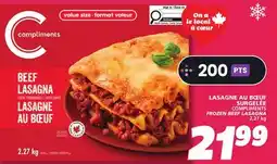 IGA COMPLIMENTS FROZEN BEEF LASAGNA offer