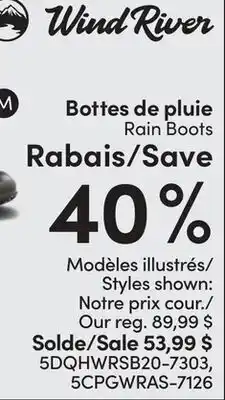 L'équipeur WindRiver Rain Boots offer