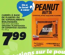 IGA MID-DAY SQUARES ORGANIC PLANT-BASED OR SUPERFOOD SQUARES offer