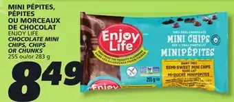 IGA ENJOY LIFE CHOCOLATE MINI CHIPS, CHIPS OR CHUNKS offer