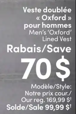 L'équipeur Helly Hansen Men's 'Oxford' Lined Vest offer