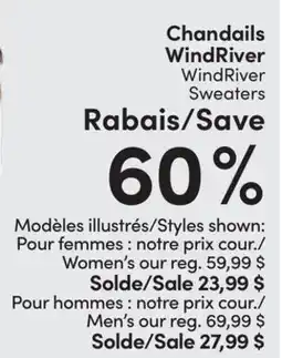L'équipeur WindRiver Sweaters offer