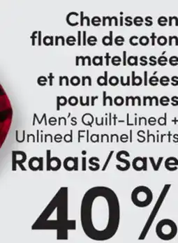 L'équipeur Dakota Men's Quilt-Lined + Unlined Flannel Shirts offer