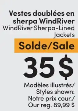L'équipeur WindRiver Sherpa-Lined Jackets offer