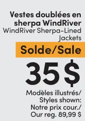 L'équipeur WindRiver Sherpa-Lined Jackets offer