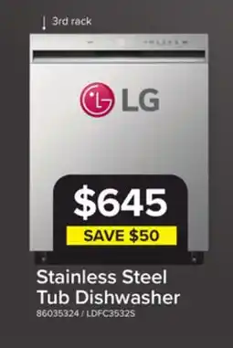 Leon's LG Stainless Steel Dishwasher with 3rd Rack - LDFC3532S offer