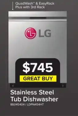 Leon's LG Smudge Resistant Stainless Steel Dishwasher with QuadWash - LDPN454HT offer