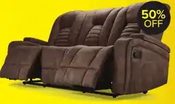Leon's Dallas Reclining Sofa With Drop Down Table- Mocha offer