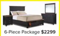 Leon's Stormy Ridge 6 - Piece Queen Storage Bedroom Package - Slate Black, Chicory offer