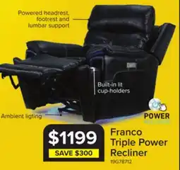 Leon's Franco Triple Power Recliner - Eclipse offer