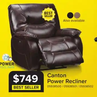 Leon's Canton Power Recliner - Dark Brown offer