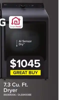 Leon's LG Matte Black Electric Dryer with EasyLoad Door (7.3 cu.ft) - DLE8400BE offer