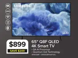 Leon's Samsung 65 4K Smart Q8F QLED TV - QN65Q8FAAFXZC offer