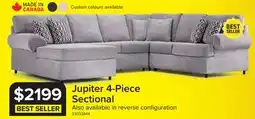 Leon's Jupiter 4-Piece Sectional with Left-Facing Chaise - Ash Grey offer