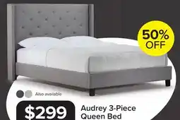 Leon's Audrey 3-Piece Queen Bed - Grey offer