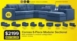 Leon's Feeling Connected - Connex 6-Piece Modular Sectional with Storage Console - Blue offer